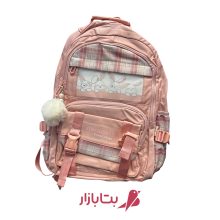 کوله پشتی مدرسه‌ای دخترانه طرح خرگوش صورتی