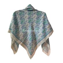 روسری نخی قواره متوسط (قواره 110) گل پاپیونی آبی