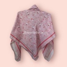 روسری نخی قواره متوسط (قواره 110) خرگوش صورتی