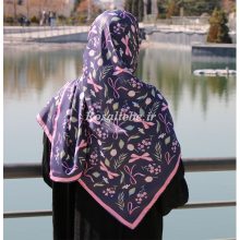 روسری ابریشم توییل نازین سرمه ای