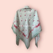 روسری نخی رزا سبزآبی