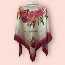 روسری نخی قواره متوسط (قواره 110) به گل