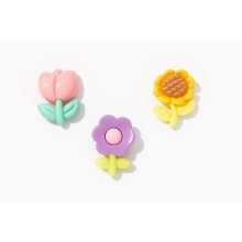 استیکر برجسته طرح گل و تدی و خوراکی پک سه عددی